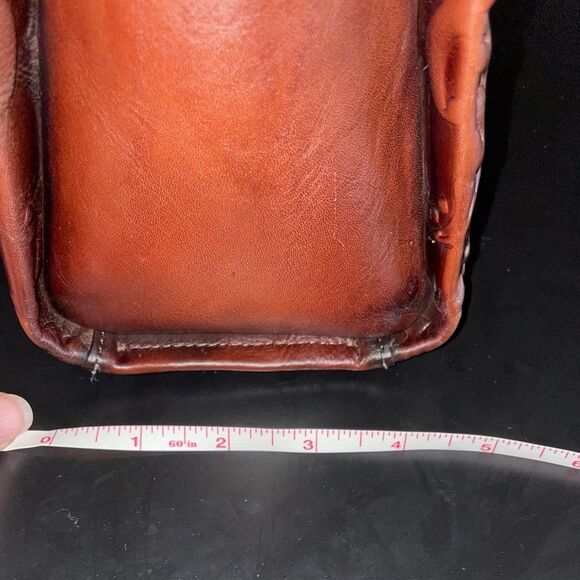 Genuine Leather Purse Handbag Vintage Embossed Tote Crossbody Shoulder Satchel - Picture 13 of 13